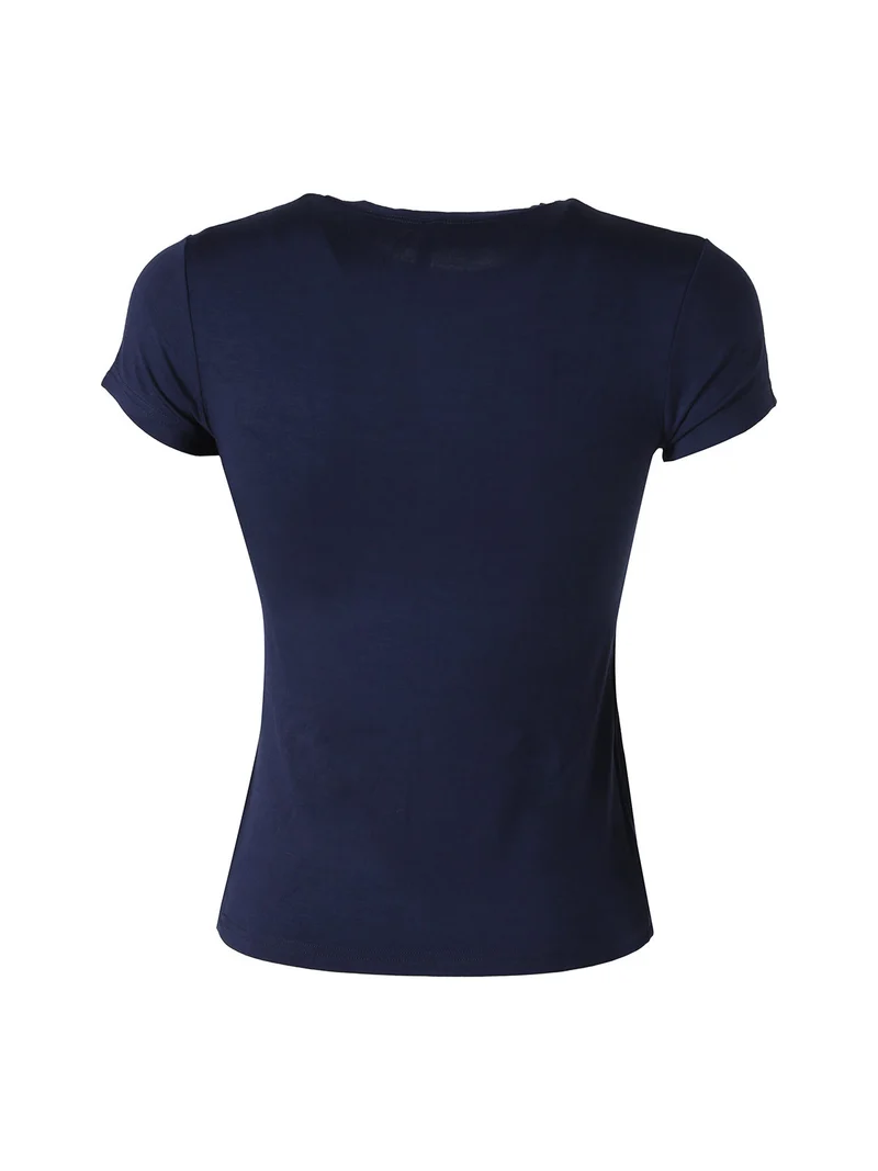 T-shirt intima donna manica corta in bamboo - blu scuro