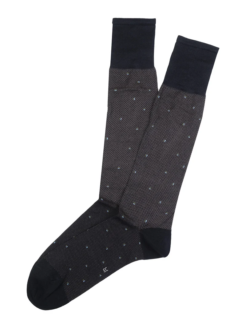 Calze lunghe da uomo in filo di scozia con stampe - blu scuro
