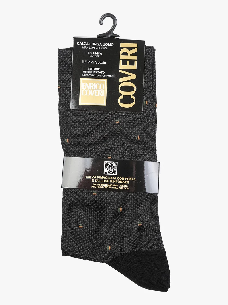 Calze lunghe da uomo in filo di scozia con stampe - blu scuro
