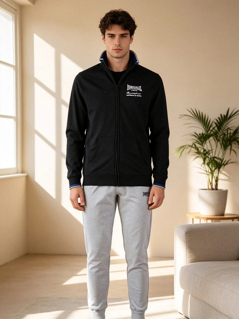 Completo tuta da uomo sportiva con zip intera - nero