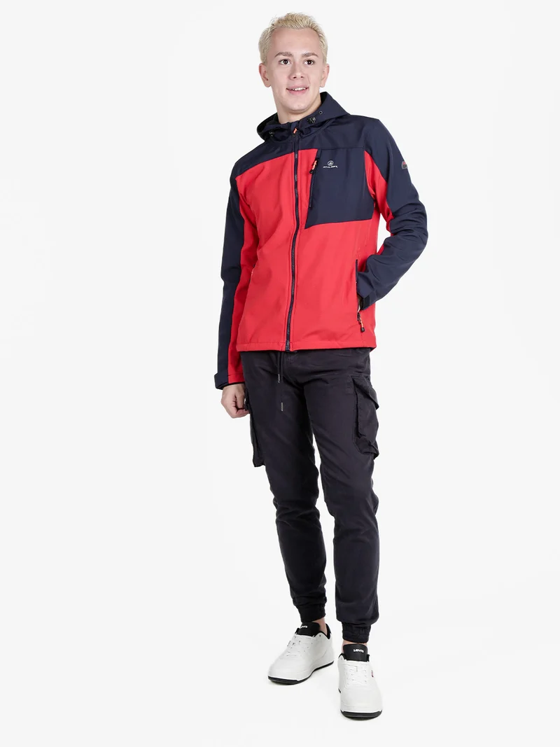 Giacca sportiva da uomo impermeabile con cappuccio e interno in pile - arancione