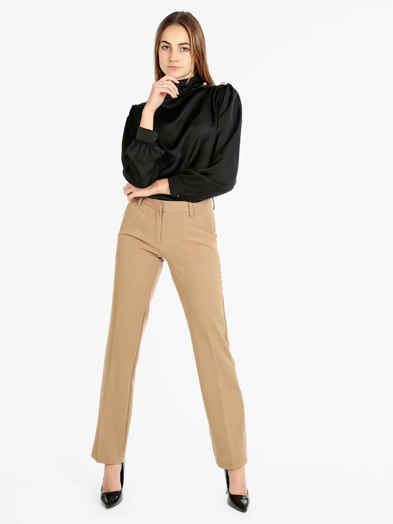 Blusa in simil seta da donna - nero