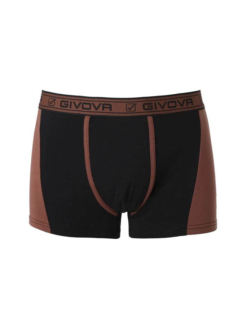 Boxer da uomo bicolore in cotone bielastico - marrone