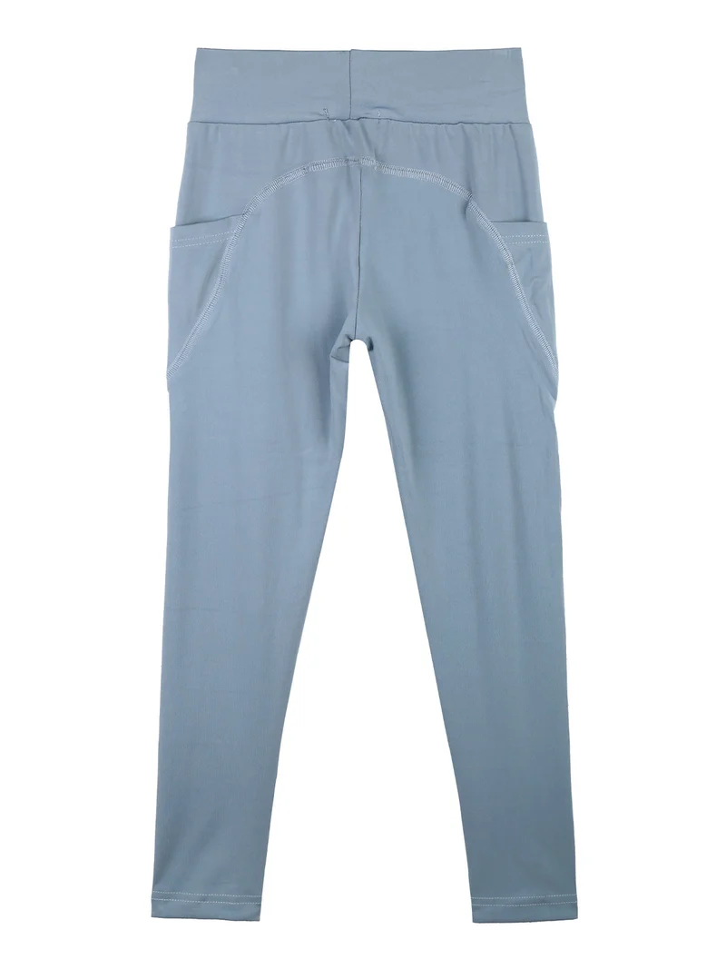 Leggings sportivi da bambina - azzurro