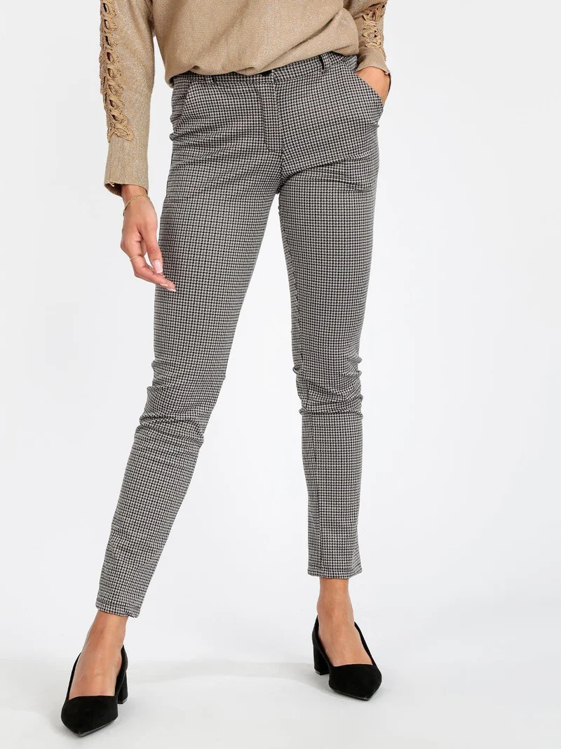 Pantaloni donna eleganti gamba dritta - grigio