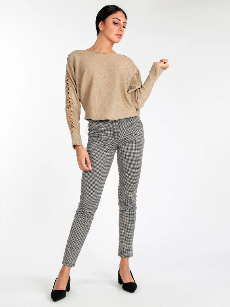 Pantaloni donna eleganti gamba dritta - grigio
