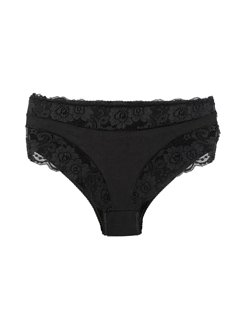 Culotte donna con pizzo - nero