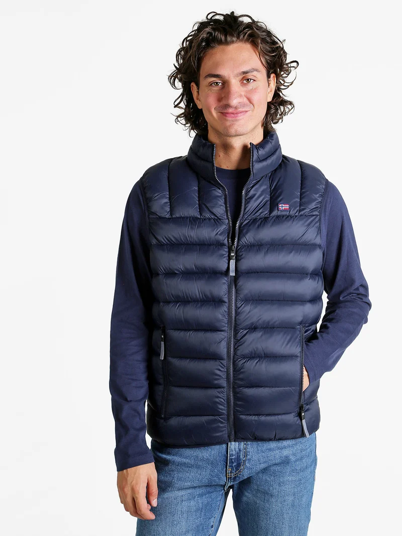 Gilet da uomo con cerniera imbottito - blu scuro