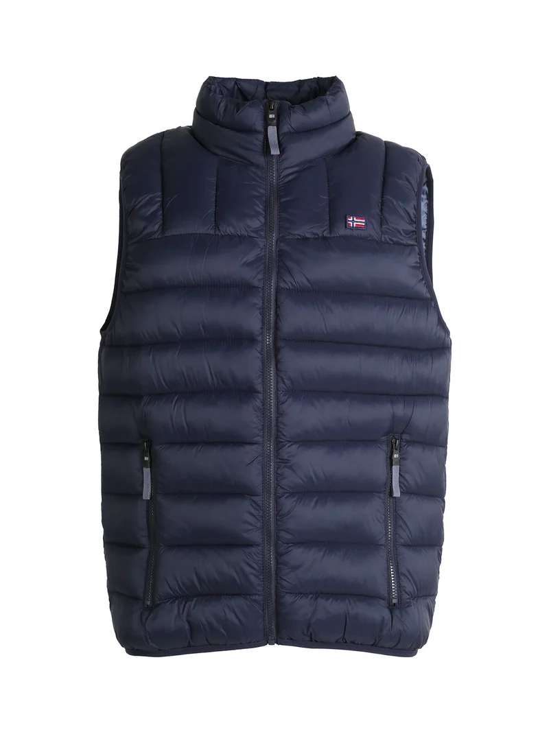 Gilet da uomo con cerniera imbottito - blu scuro