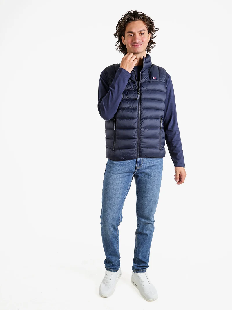 Gilet da uomo con cerniera imbottito - blu scuro