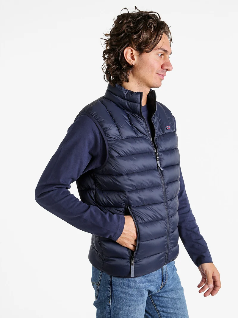 Gilet da uomo con cerniera imbottito - blu scuro