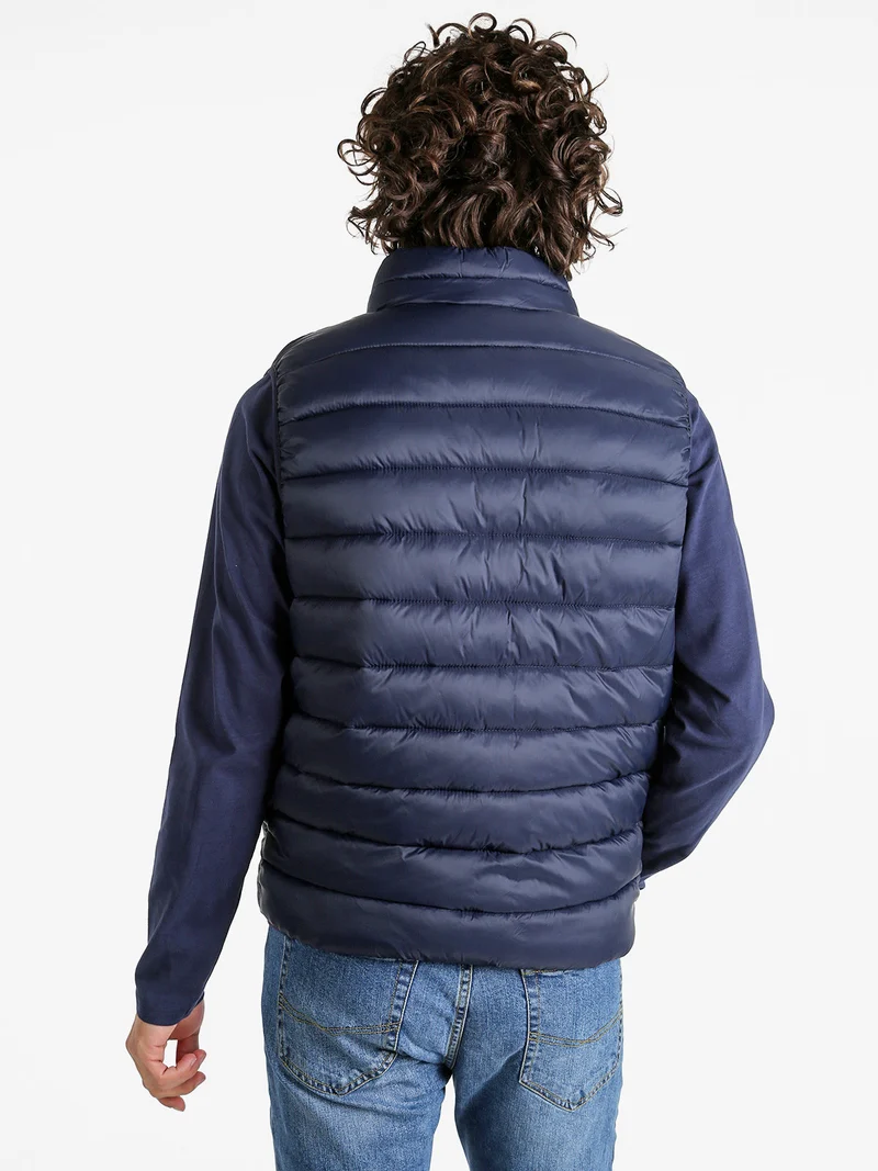 Gilet da uomo con cerniera imbottito - blu scuro