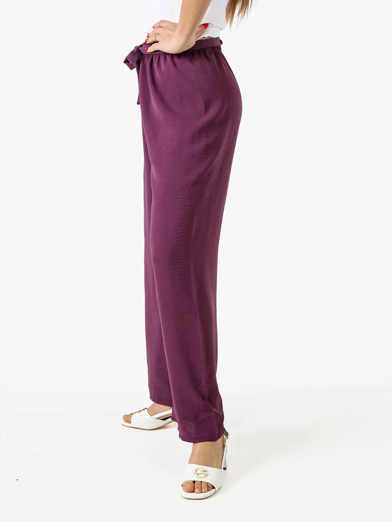 Pantaloni donna a palazzo in crèpe - viola