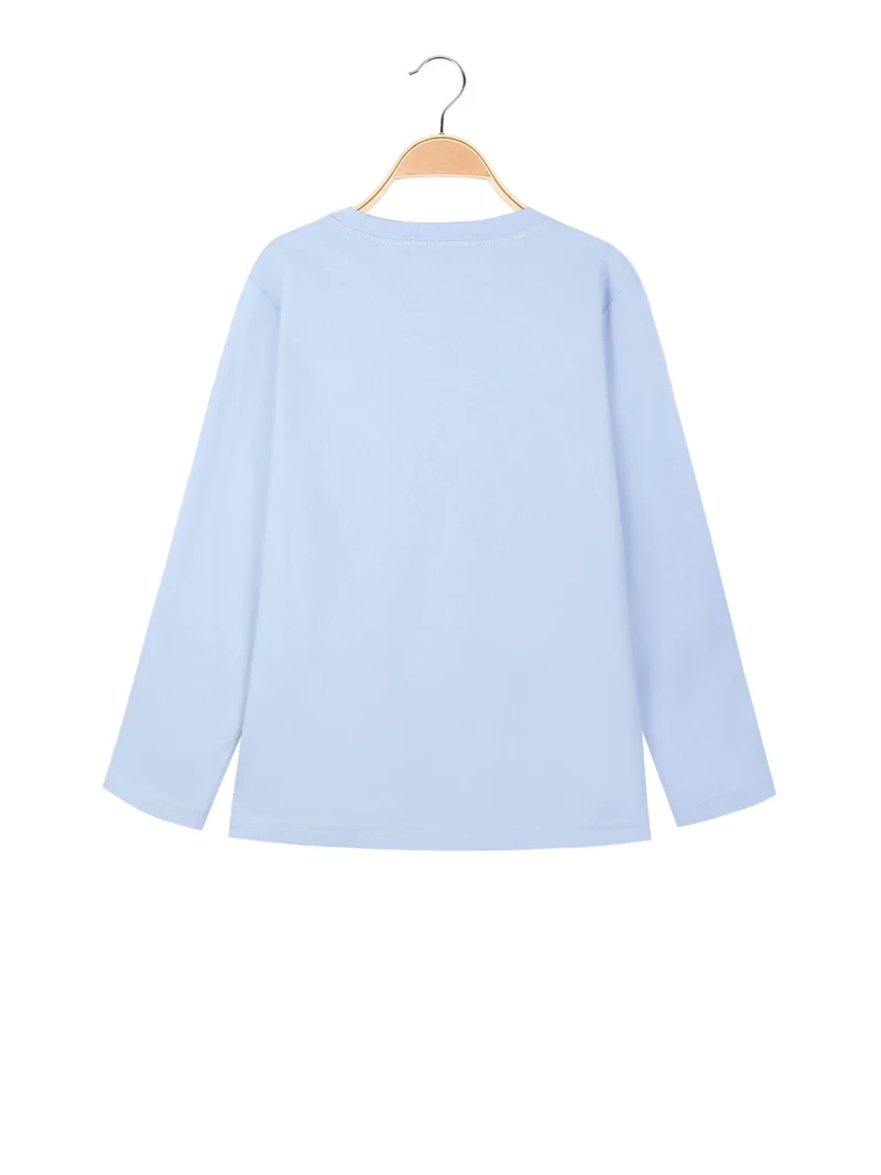 T-shirt da ragazzo a manica lunga - azzurro