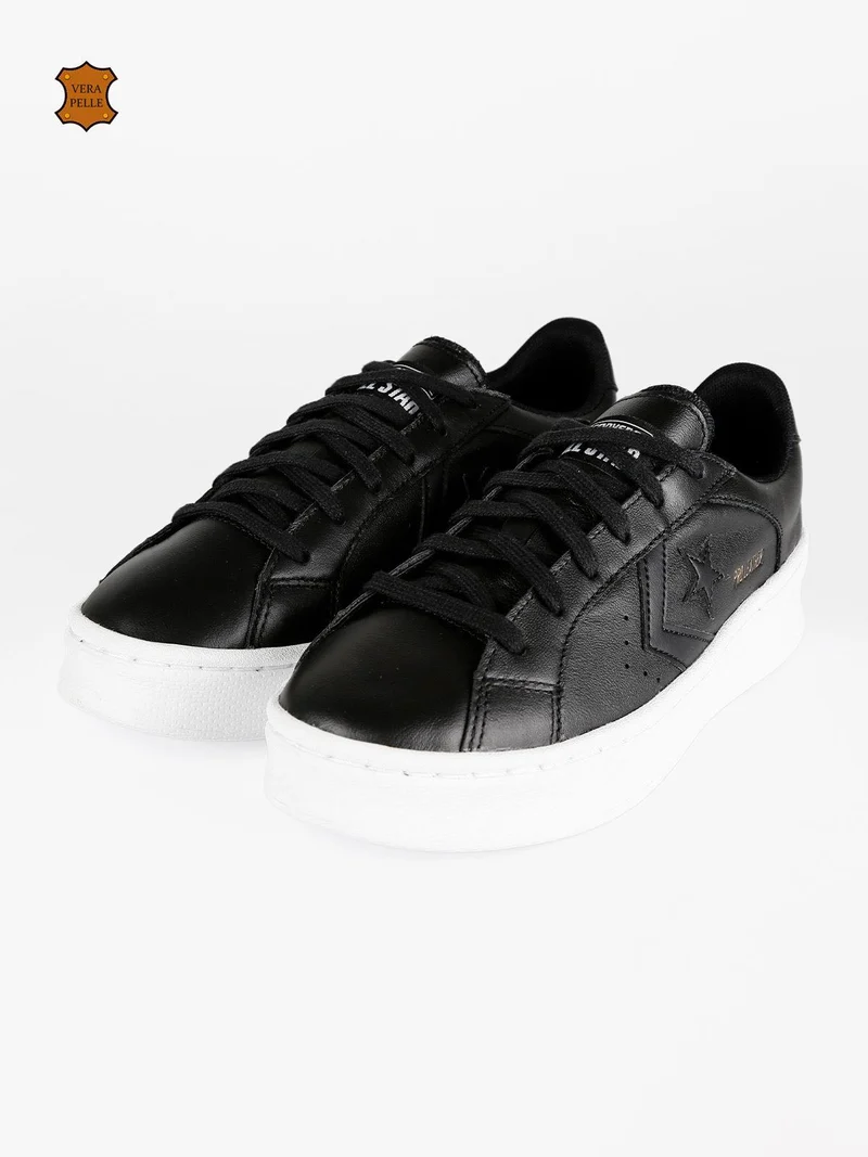 Pro Leather Sneakers in pelle donna platform - nero