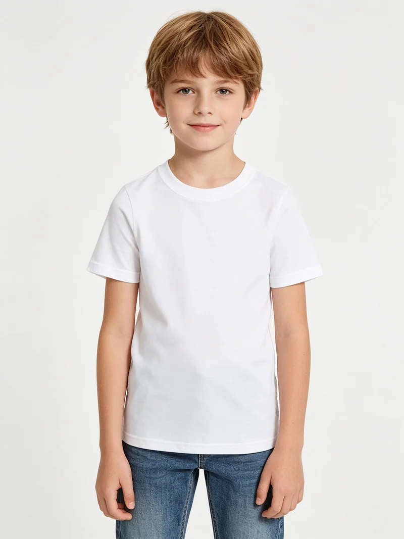 T-shirt intima da bambino in cotone interlock - bianco