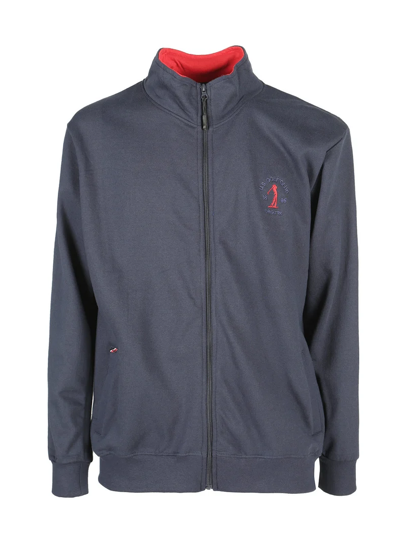 Felpa da uomo full zip - blu scuro
