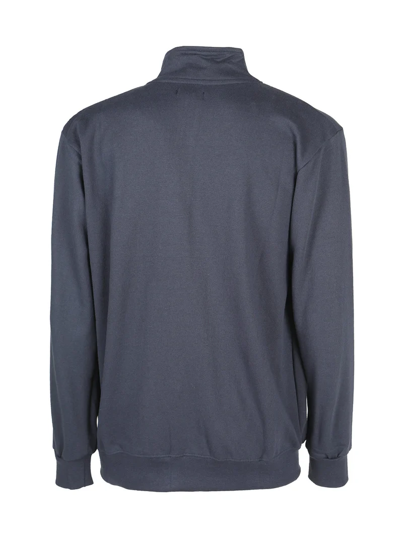 Felpa da uomo full zip - blu scuro