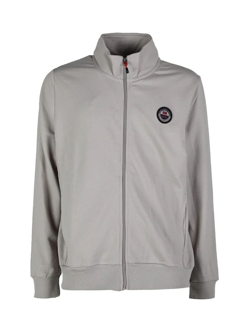 Felpa da uomo full zip - taupe