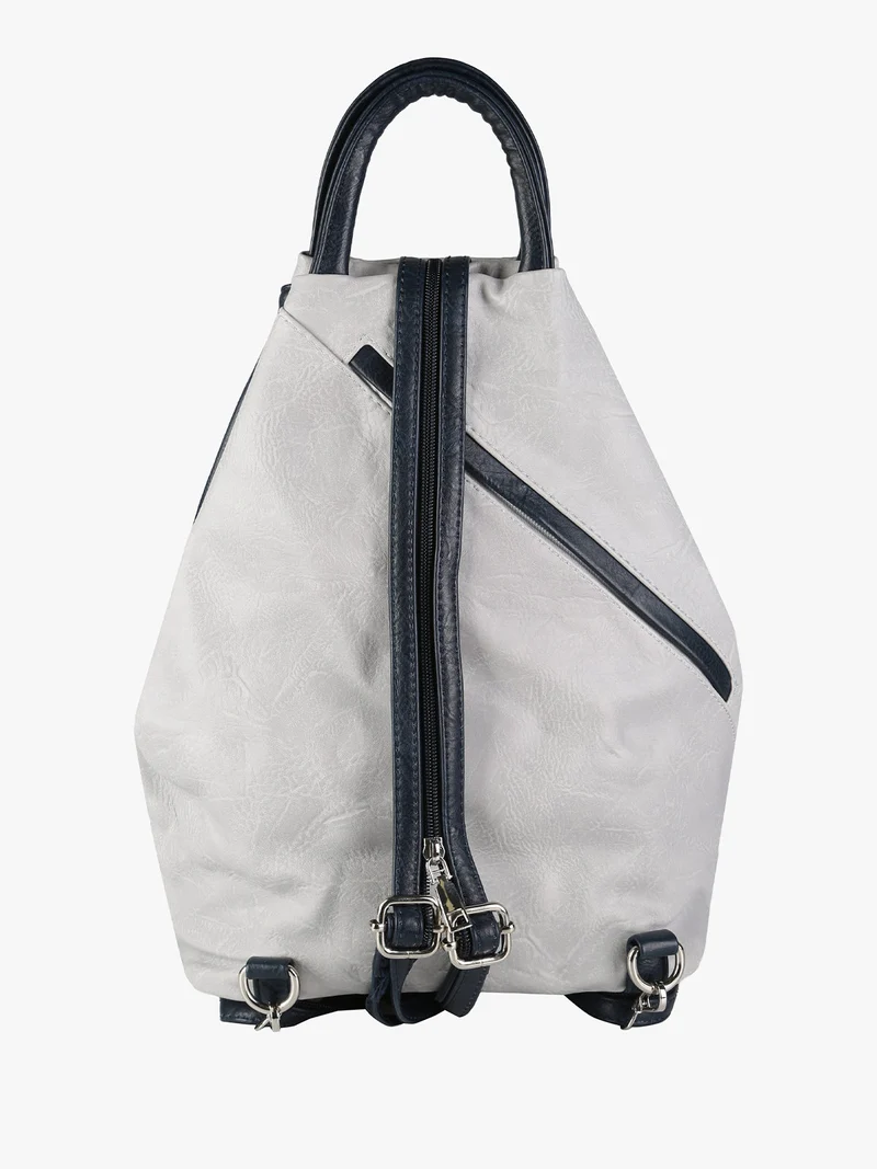 Zaino da donna in ecopelle bicolore - blu scuro