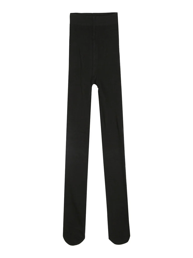 Collant da bambina in maglia caldo cotone - nero
