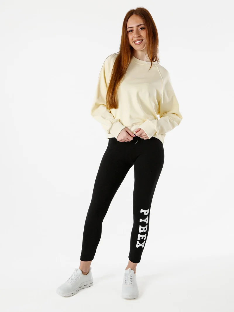 Felpa oversize da donna in cotone - giallo