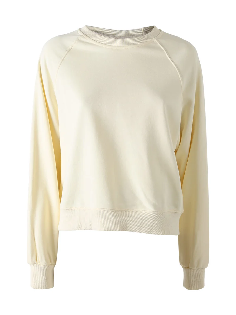 Felpa oversize da donna in cotone - giallo