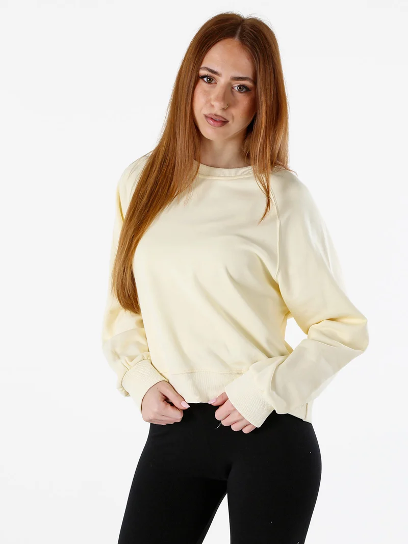 Felpa oversize da donna in cotone - giallo