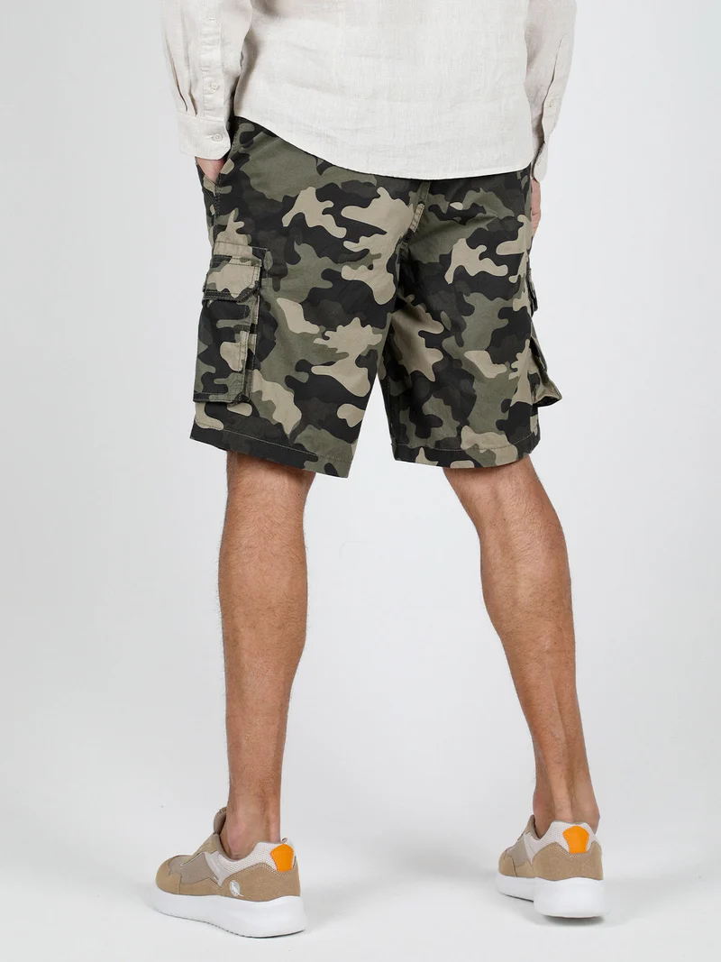 Bermuda uomo militare con tasconi laterali - militare