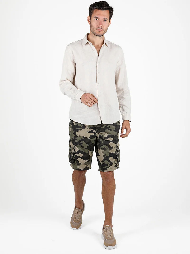 Bermuda uomo militare con tasconi laterali - militare