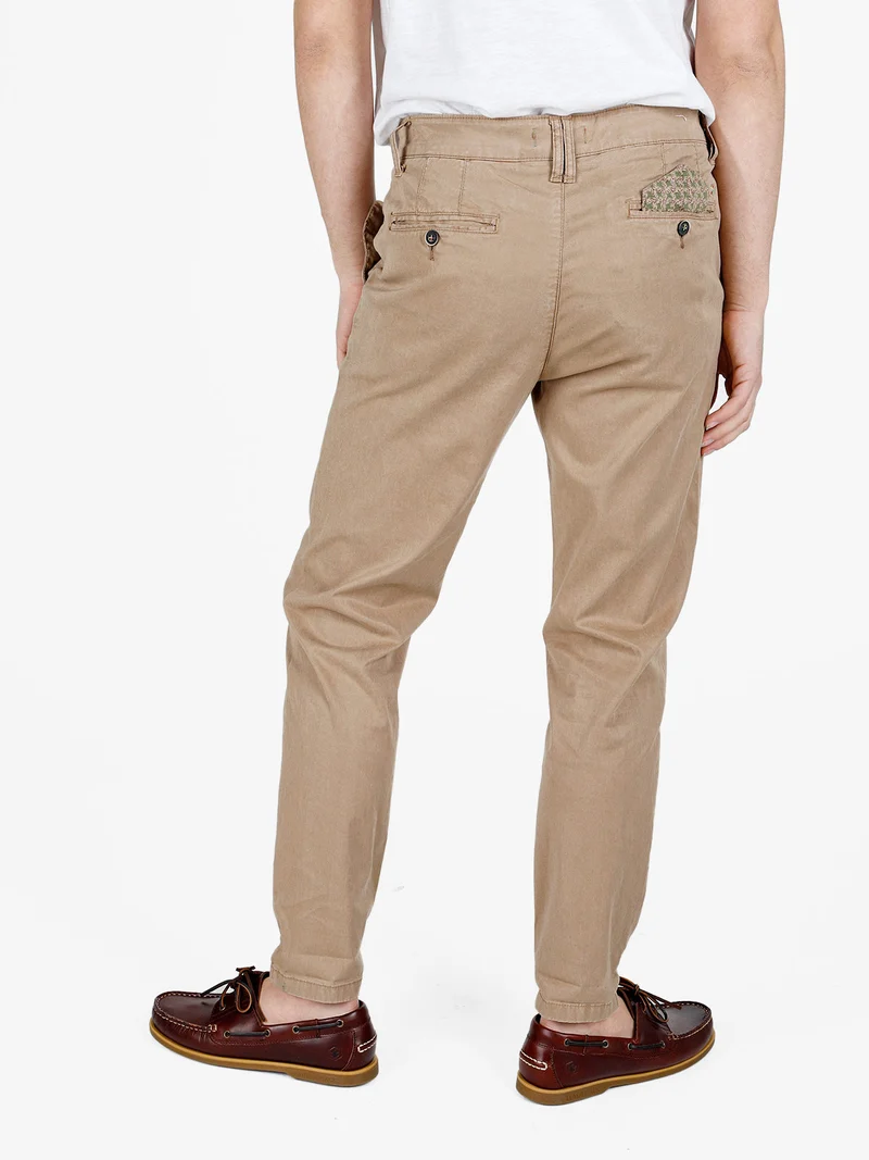 Pantaloni casual da uomo slim fit - marrone