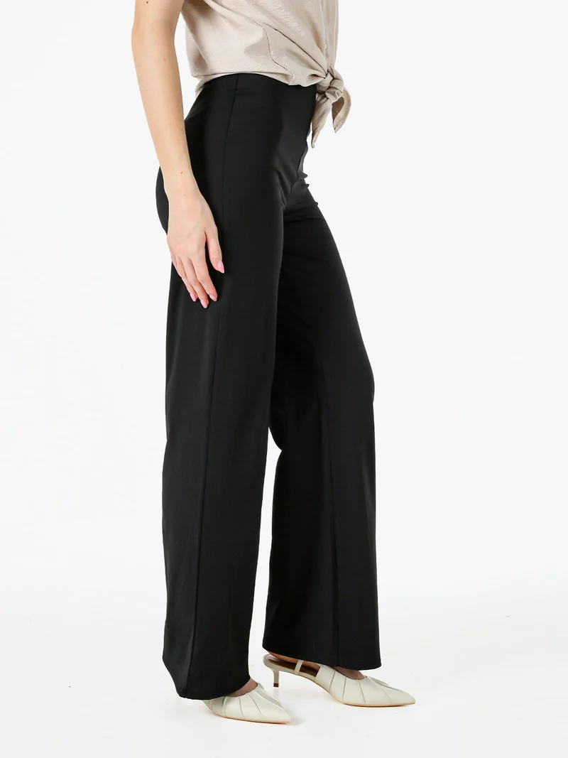 Pantaloni donna a vita alta - nero