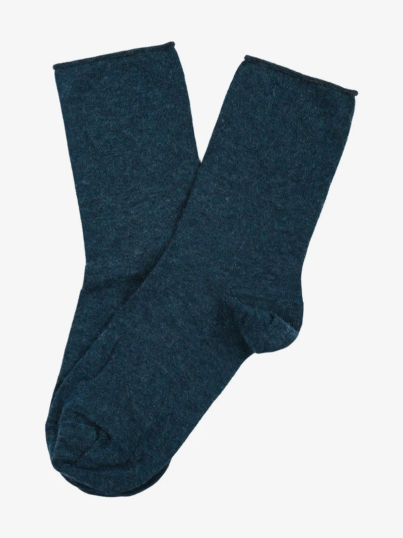 Calze corte da donna in misto cashmere - ottanio