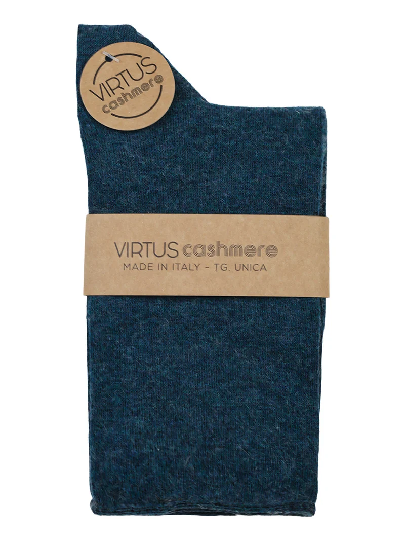 Calze corte da donna in misto cashmere - ottanio