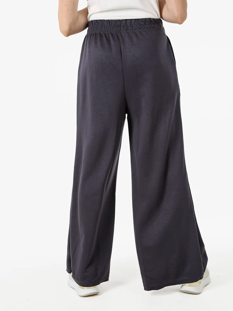 Pantaloni donna a palazzo in felpa - grigio scuro