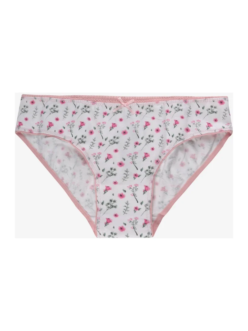 Slip in cotone a fiori - bianco