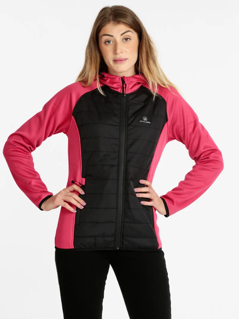 Giacca sportiva da donna con cappuccio - fucsia