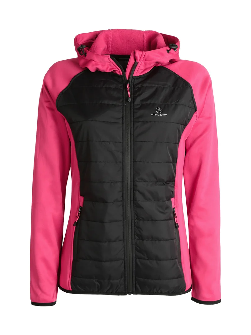 Giacca sportiva da donna con cappuccio - fucsia