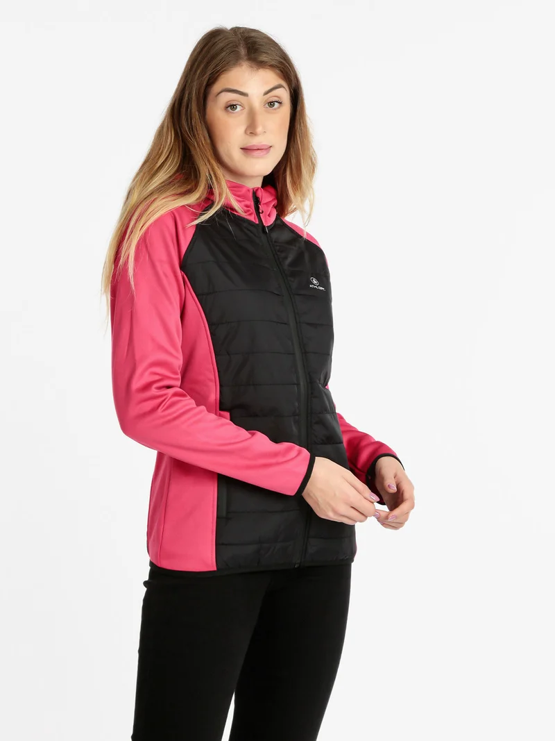 Giacca sportiva da donna con cappuccio - fucsia