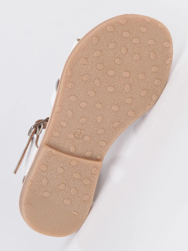 Sandali bianchi con perle e strass - bianco