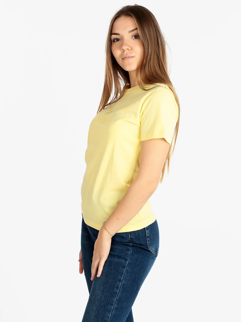 T-shirt donna manica corta in cotone - giallo