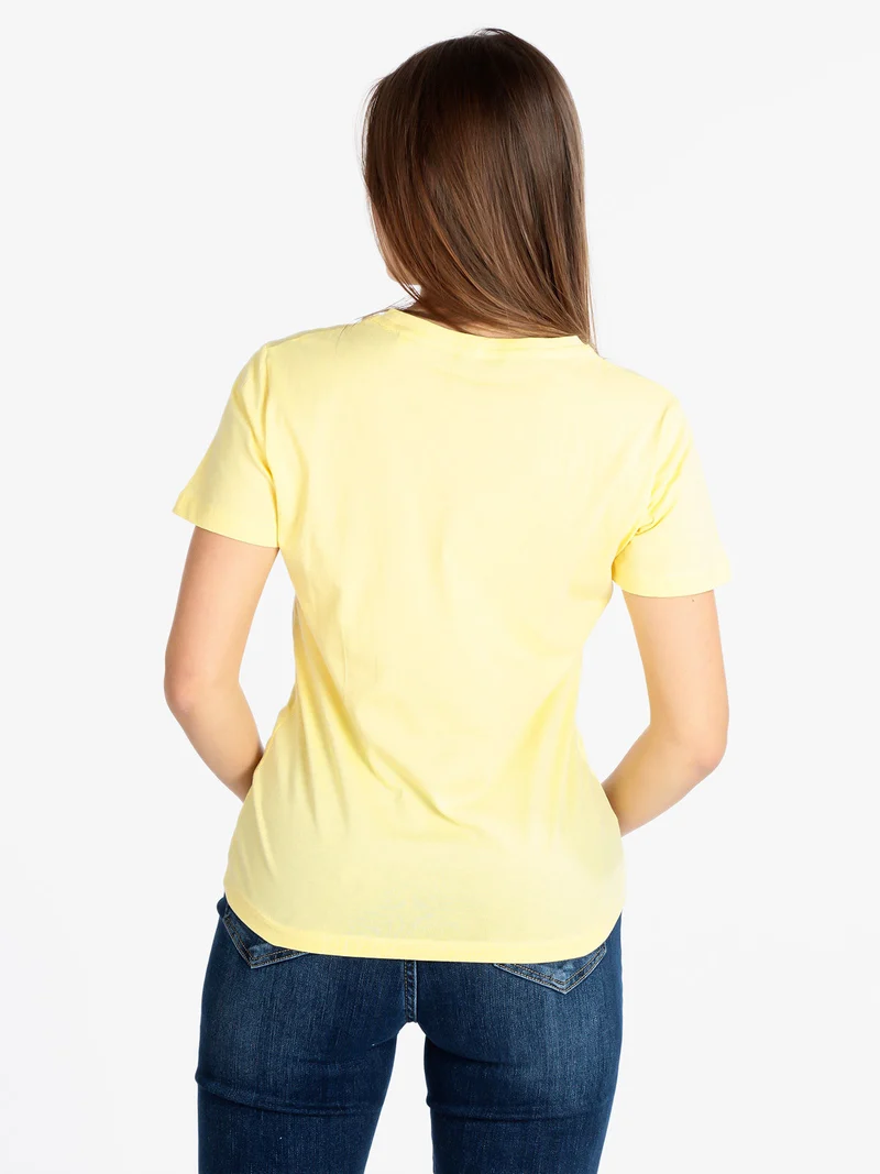 T-shirt donna manica corta in cotone - giallo