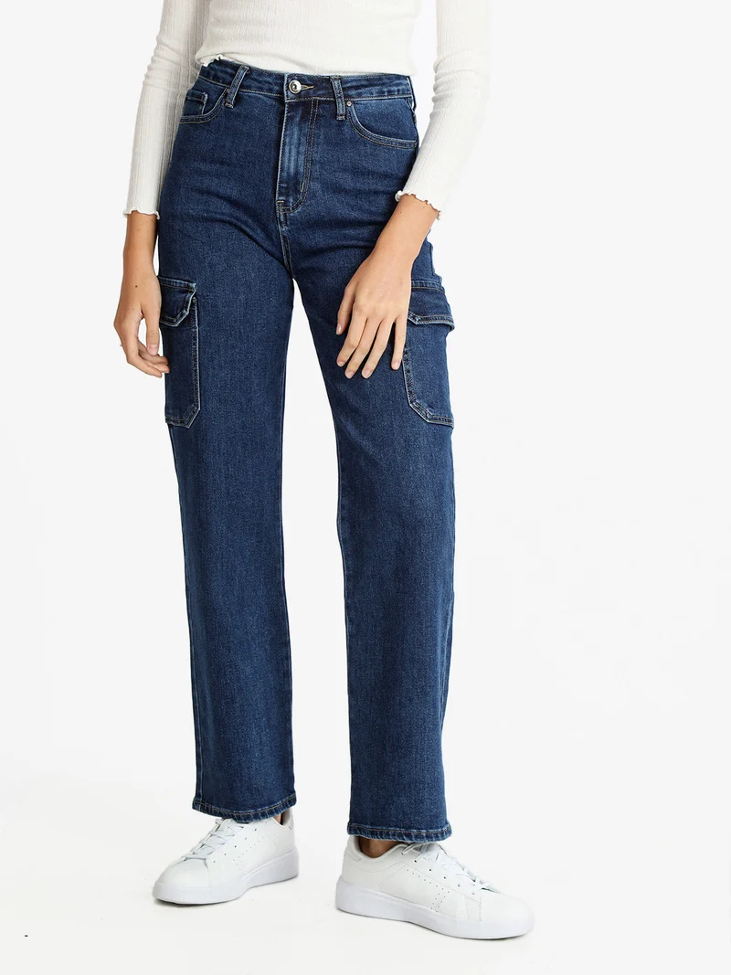 Jeans larghi donna con tasconi - jeans