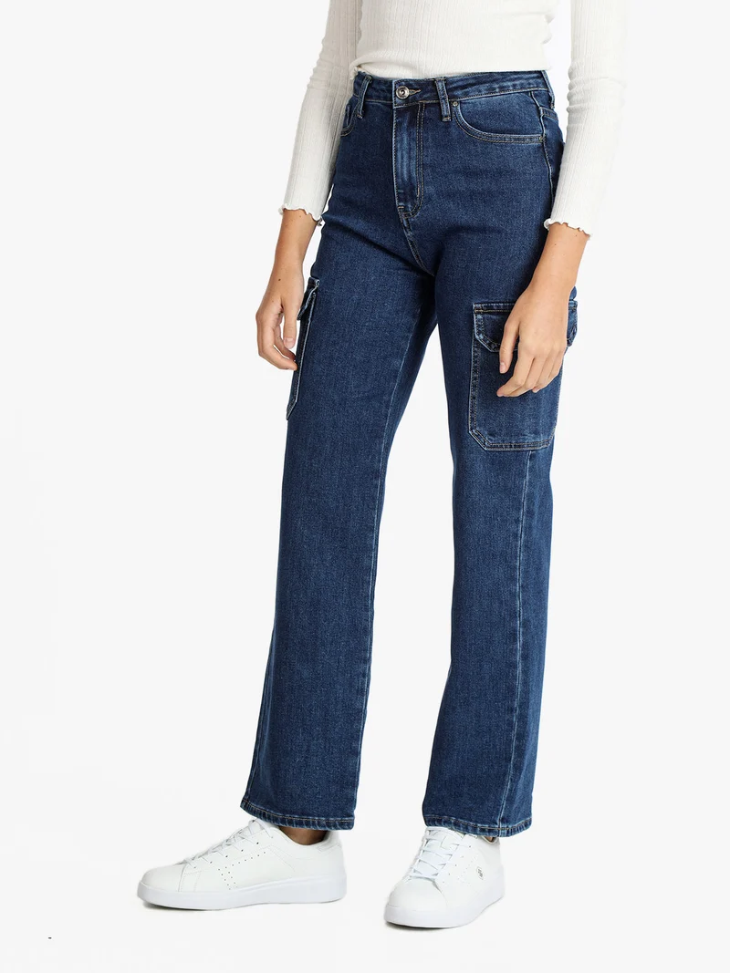 Jeans larghi donna con tasconi - jeans