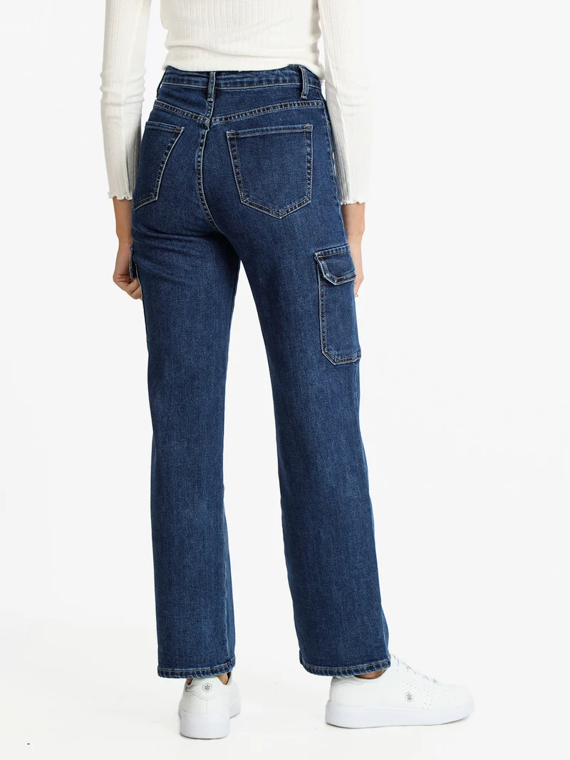 Jeans larghi donna con tasconi - jeans