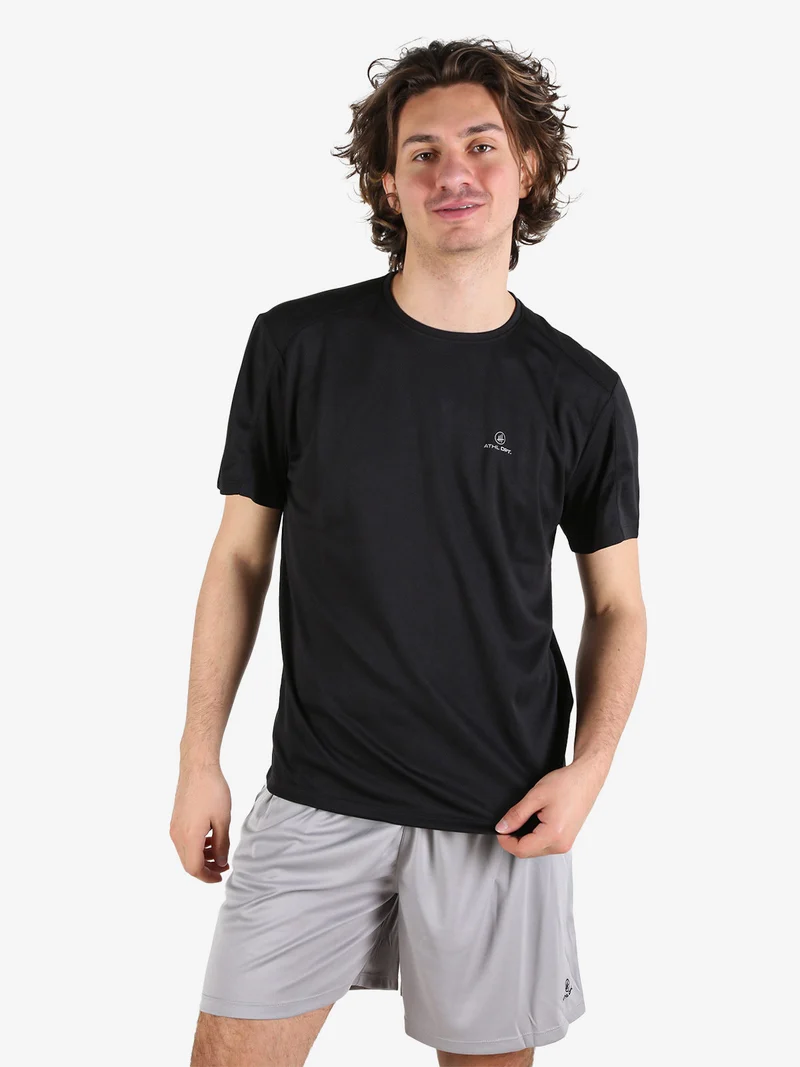 T-shirt sportiva da uomo in mesh traspirante - nero