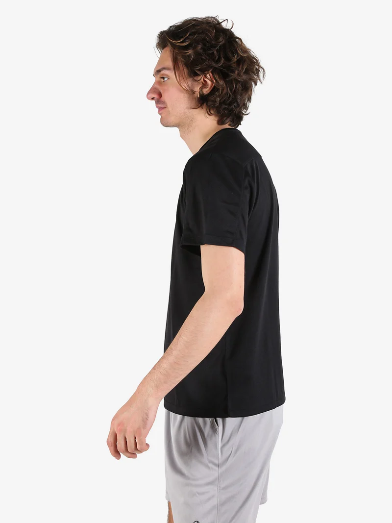 T-shirt sportiva da uomo in mesh traspirante - nero