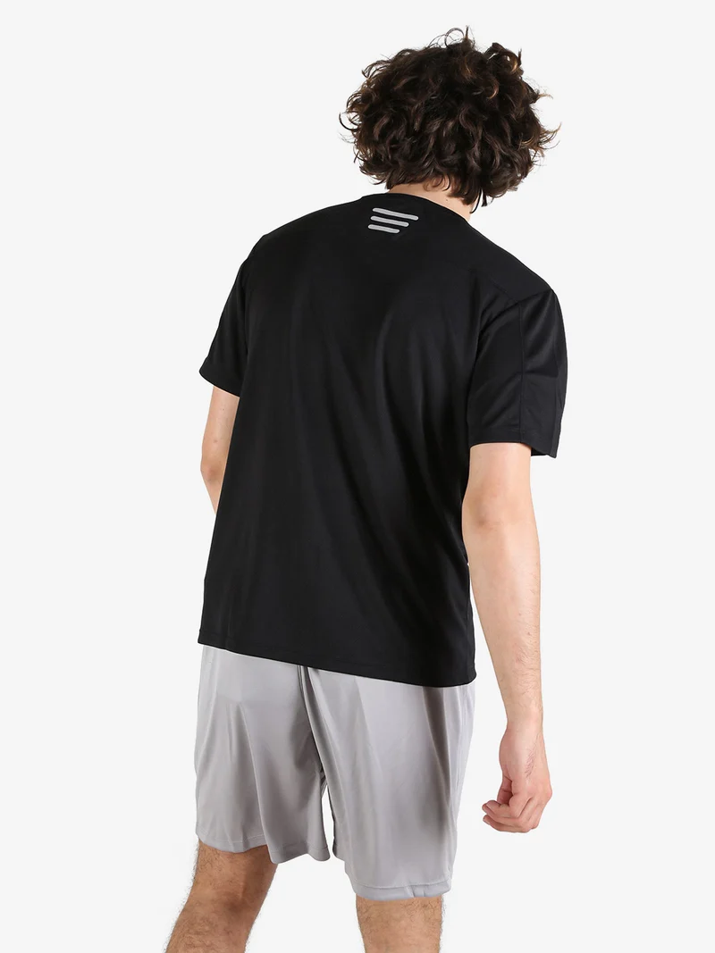 T-shirt sportiva da uomo in mesh traspirante - nero