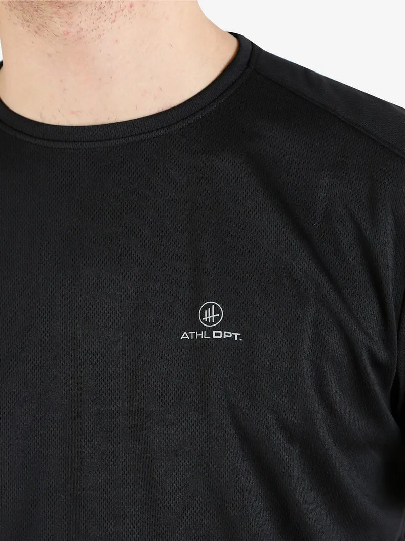 T-shirt sportiva da uomo in mesh traspirante - nero