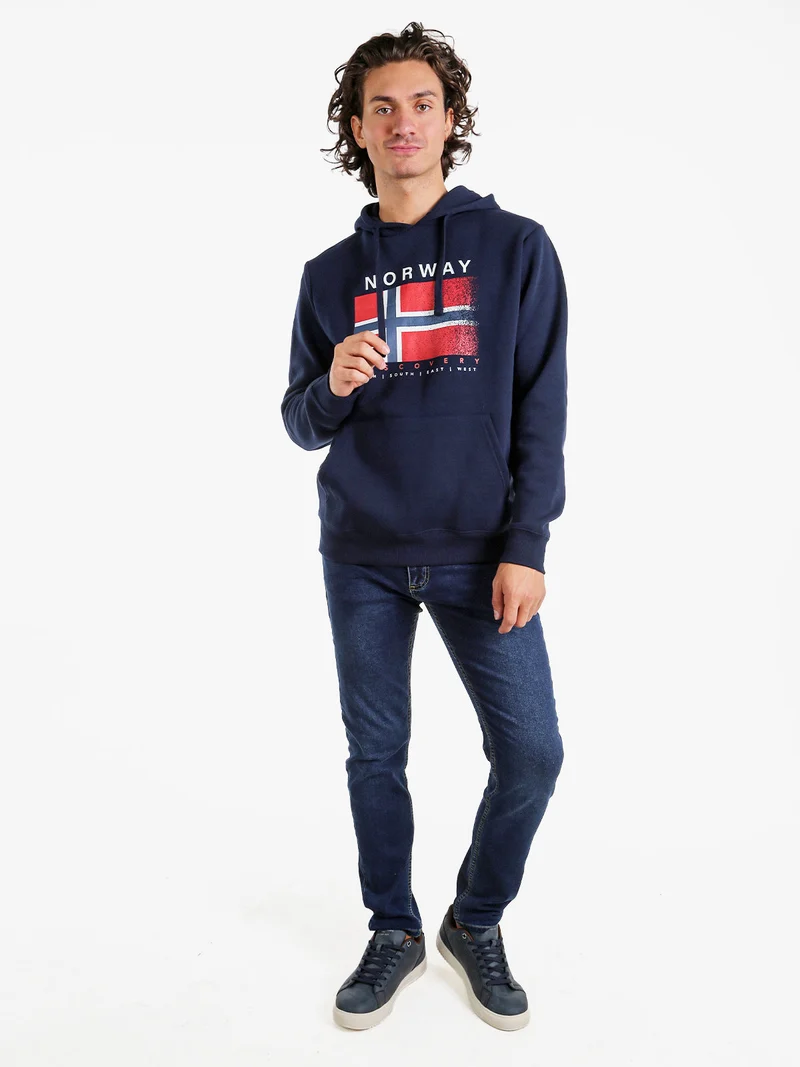 Felpa da uomo con cappuccio - blu scuro